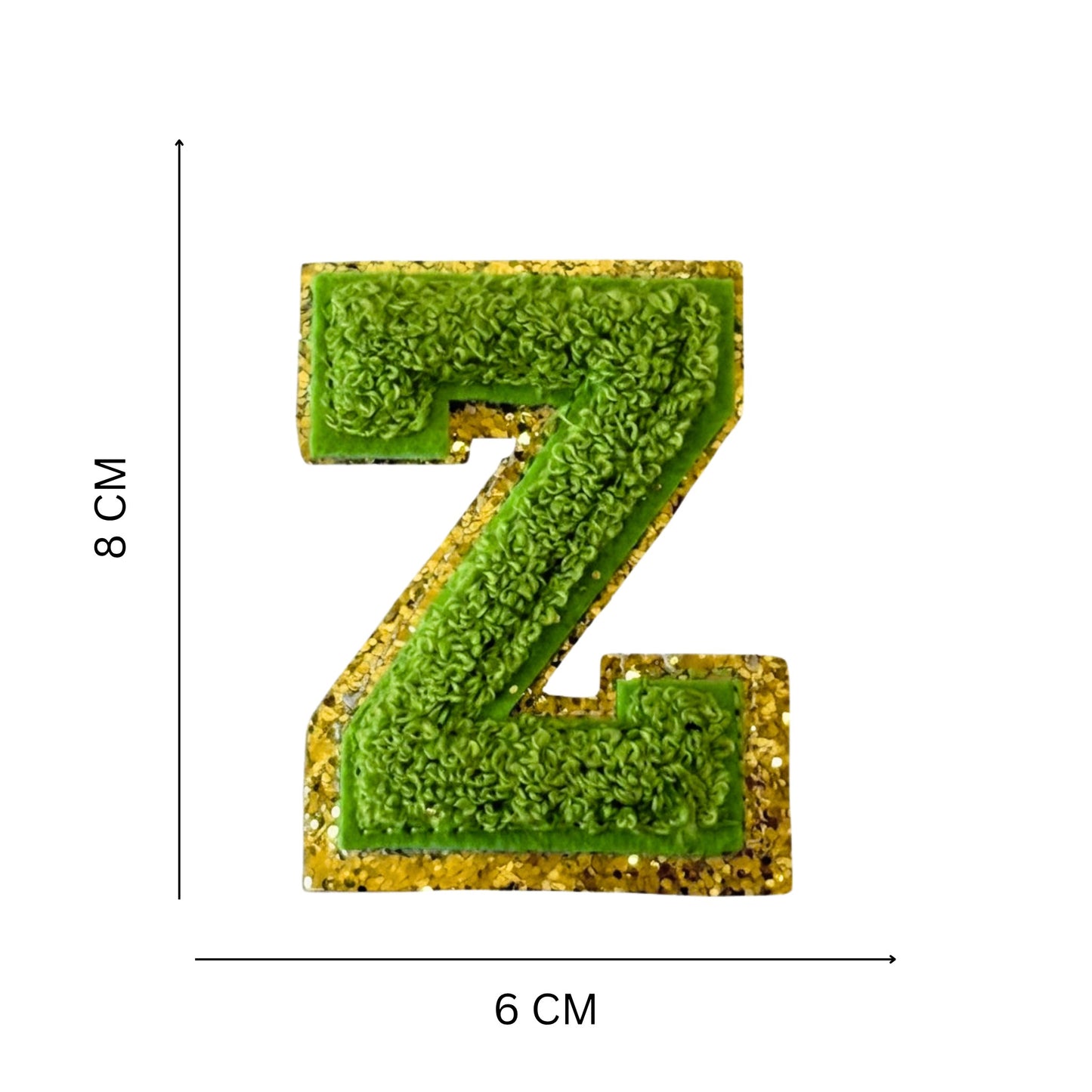Iron On/Sew On Patch - Glitter Gold Edge Colorful Embroidered Letter "Z''