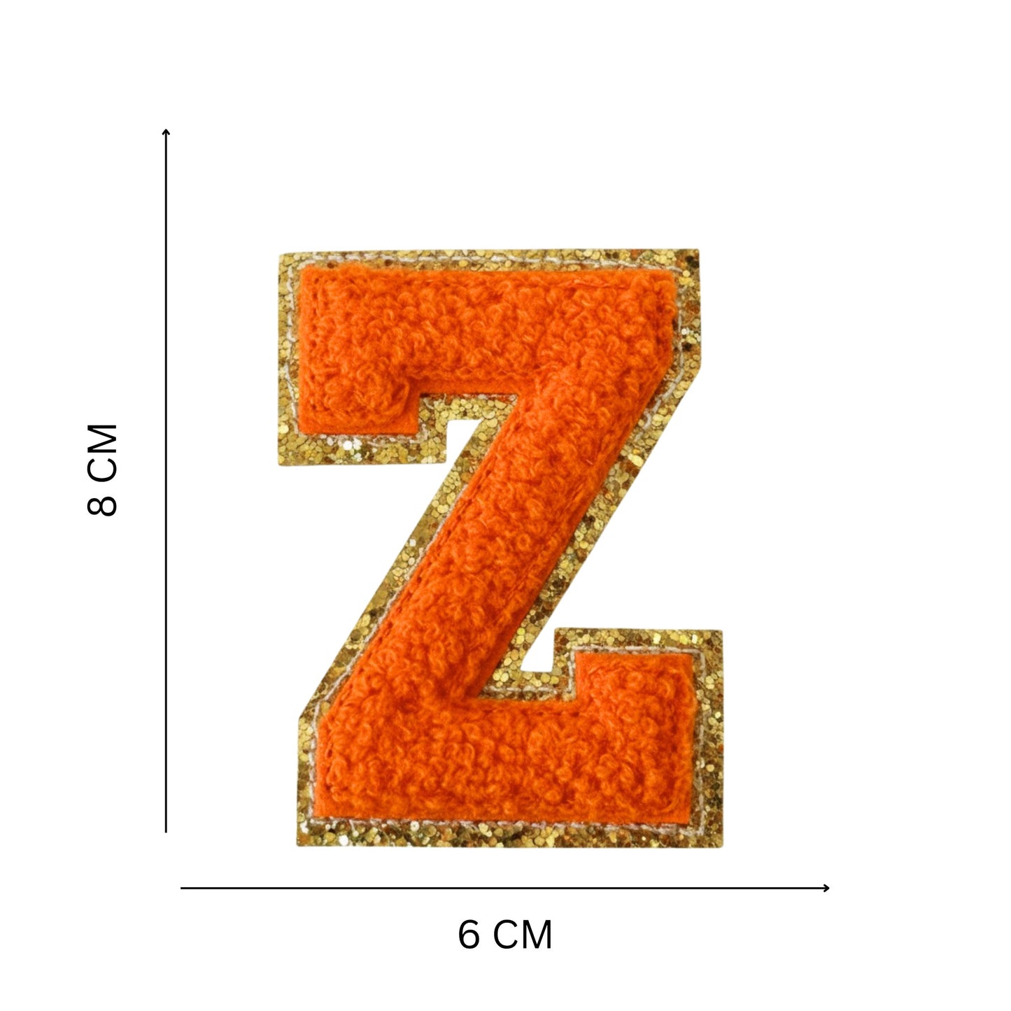 Iron On/Sew On Patch - Glitter Gold Edge Colorful Embroidered Letter "Z''