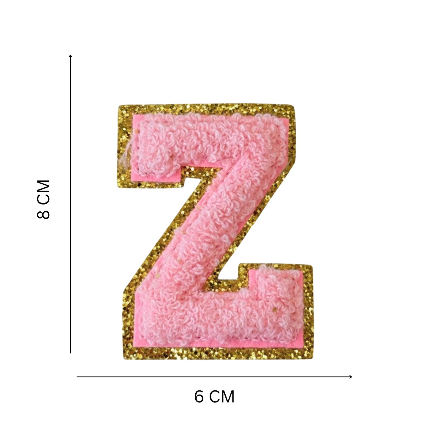Iron On/Sew On Patch - Glitter Gold Edge Colorful Embroidered Letter "Z''