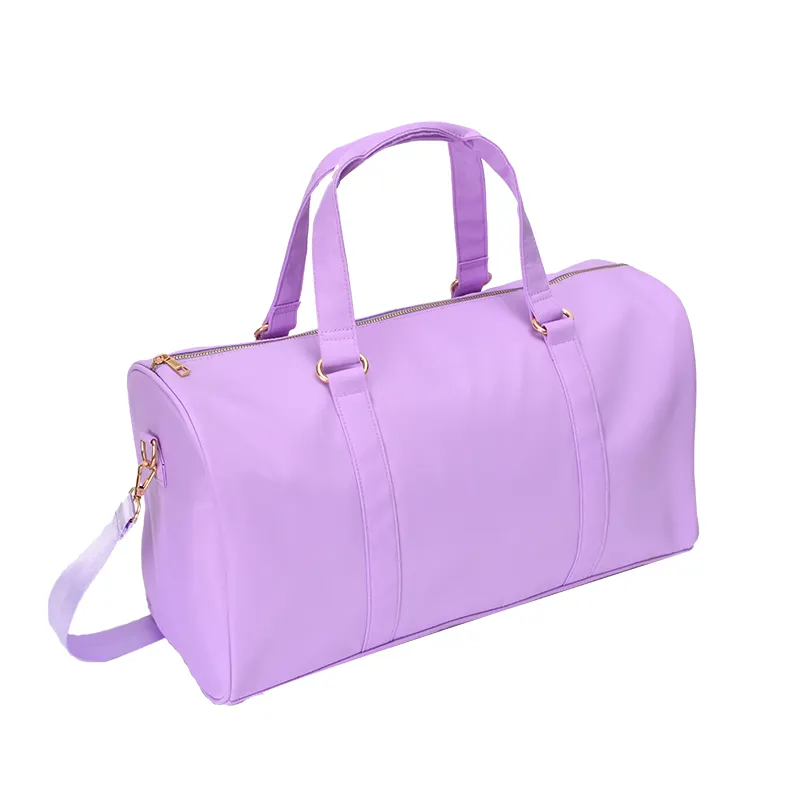 Nylon Duffle Bag – Spacious and Versatile, Personalizable with Letter and Fun Patches ''Lavender''