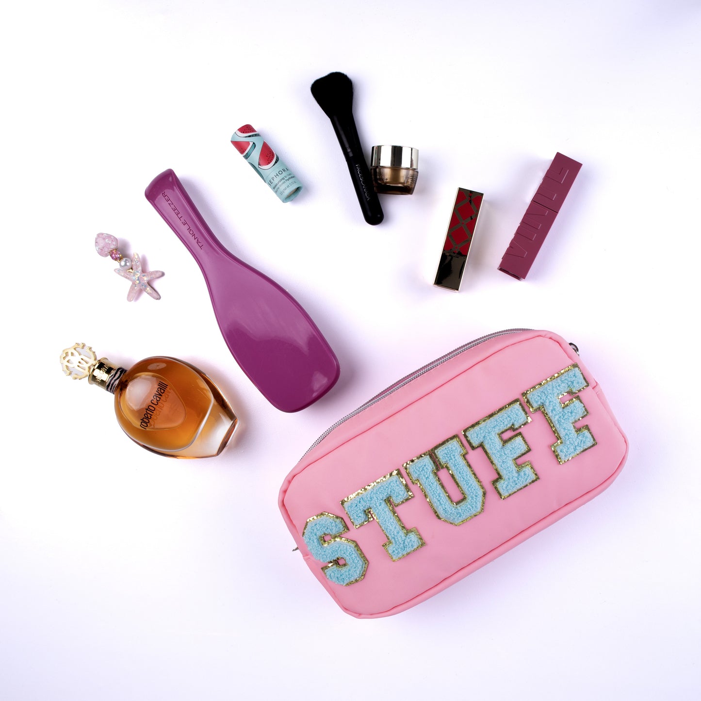 Ready-Made Medium Pouch with ''STUFF'' Patch, Perfect as a Gift or Return Favor