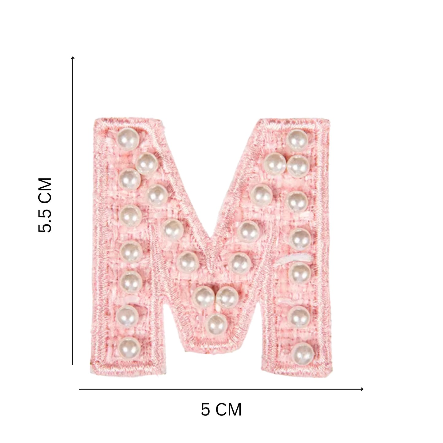 Premium Pearl Letter Stick-On Patches – Pastel Pink, Blue & Off-White A–Z for Handbags, Caps & Non-Washable Surfaces