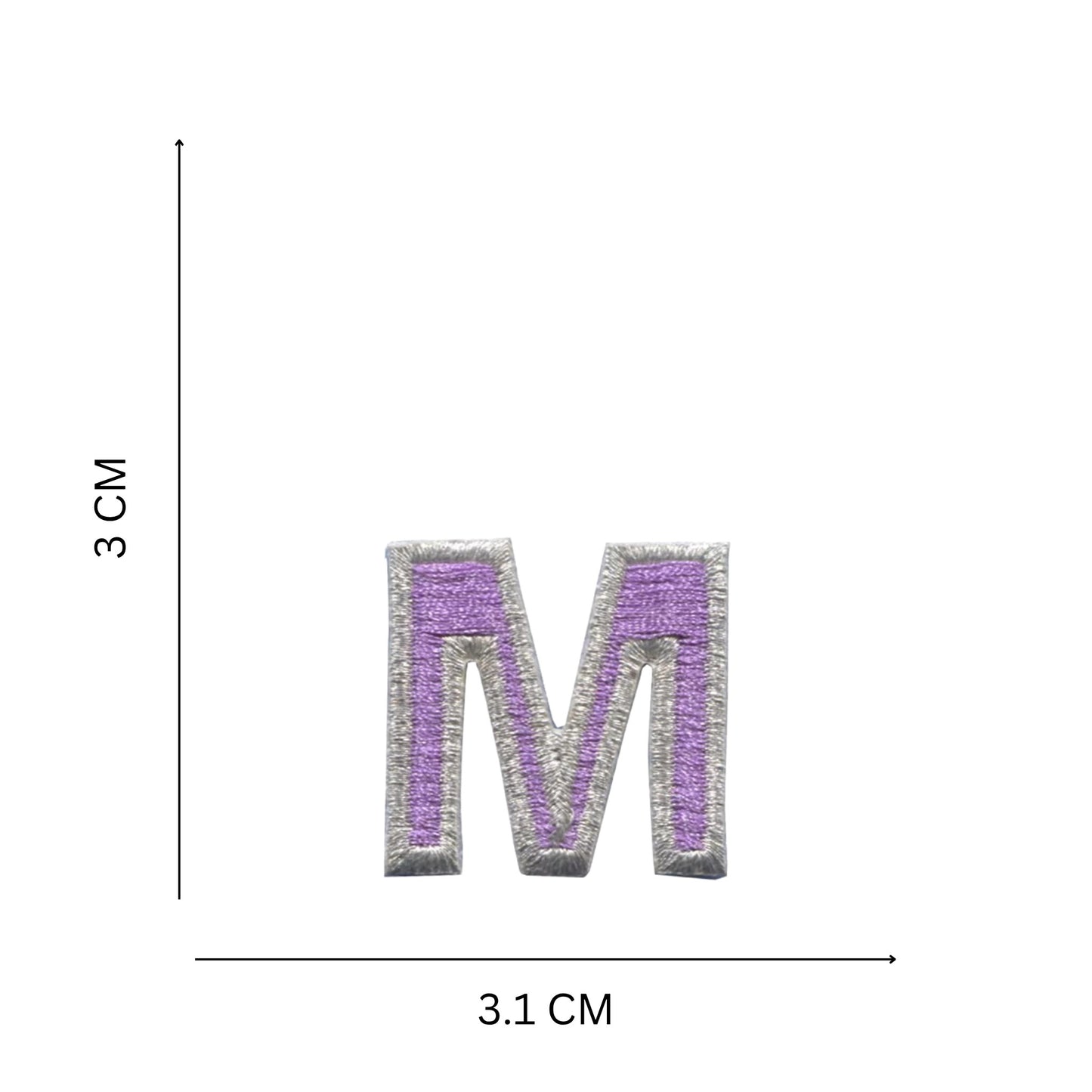 Medium Pastel Letter Patches – 3 cm Embroidered A–Z Iron-On with Silver Border