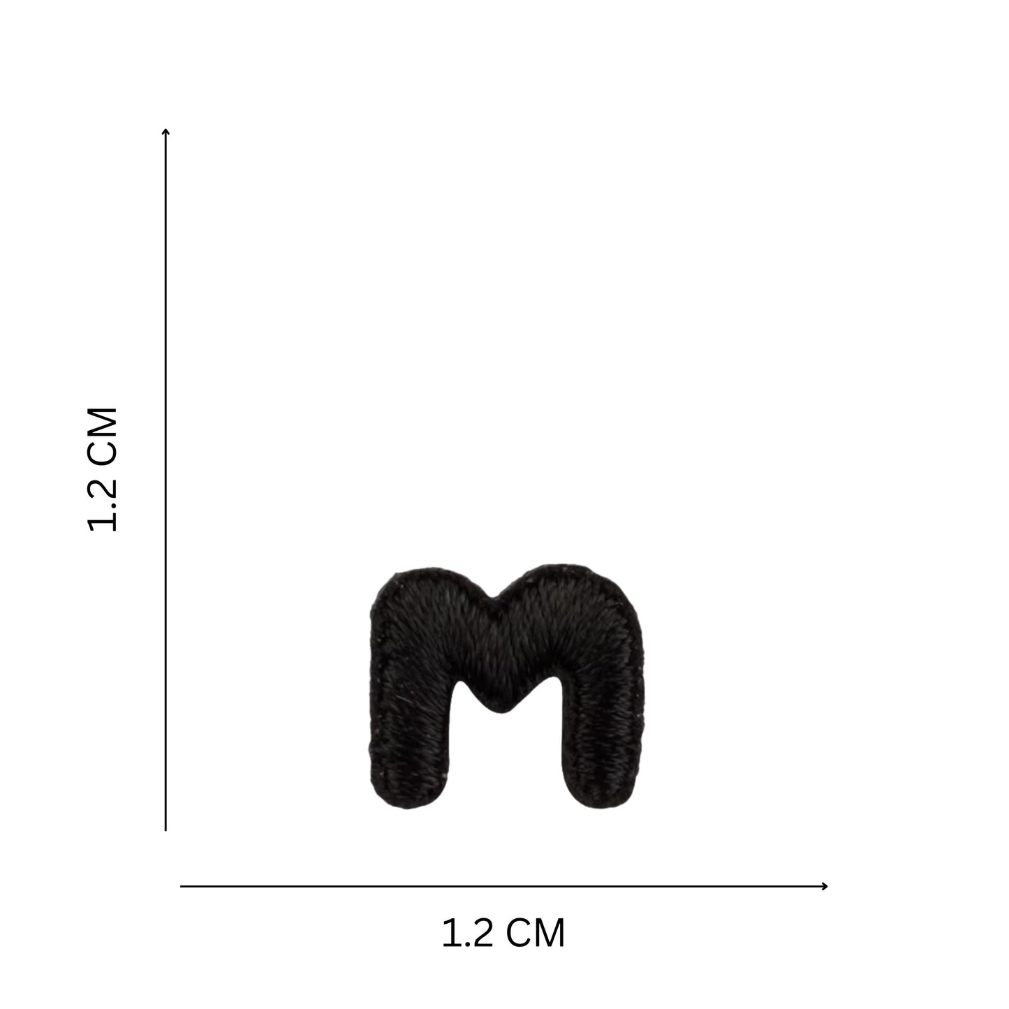 Mini Black Alphabet Patches (A–Z, 1.2 cm) – Embroidered Iron-On, Great For Names, Initials, Slogans & Creative Designs