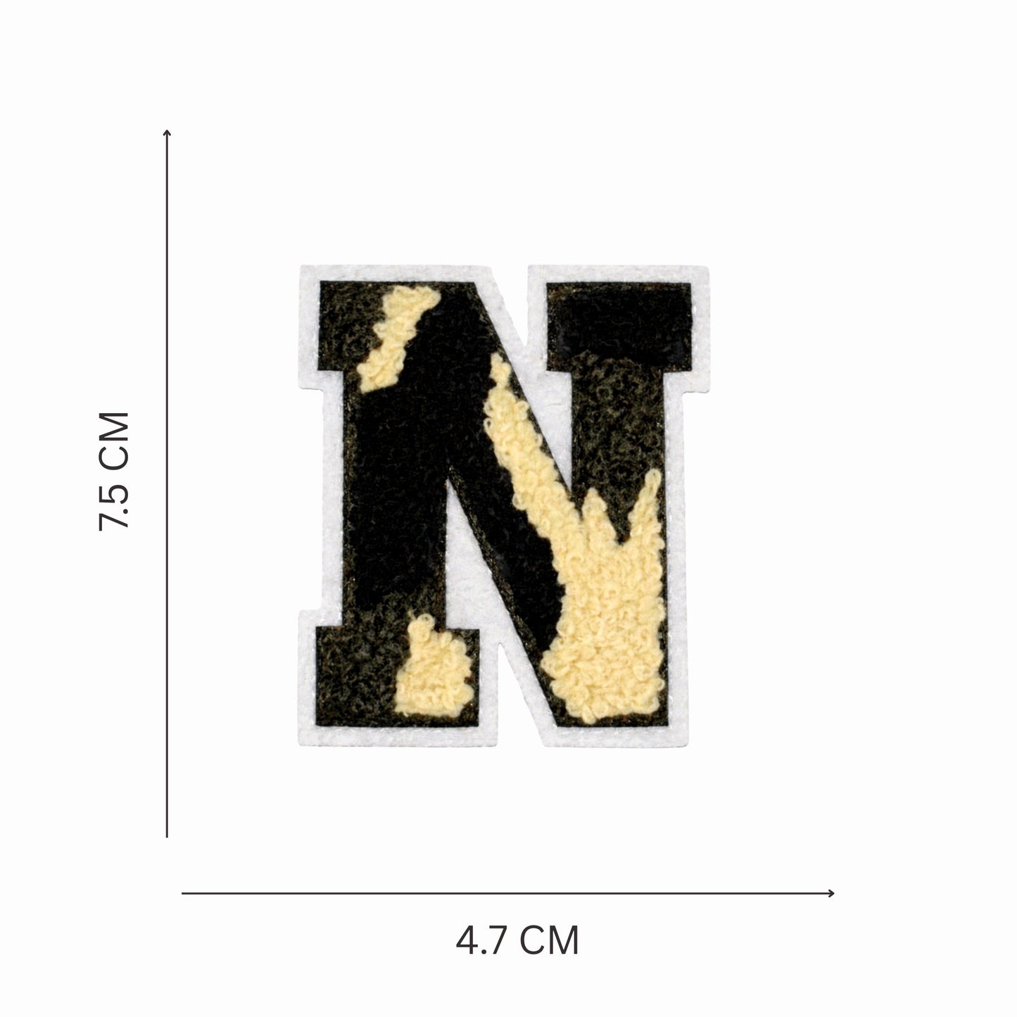 Camouflage Alphabet Iron-On Letter Patch, Green Black & Beige