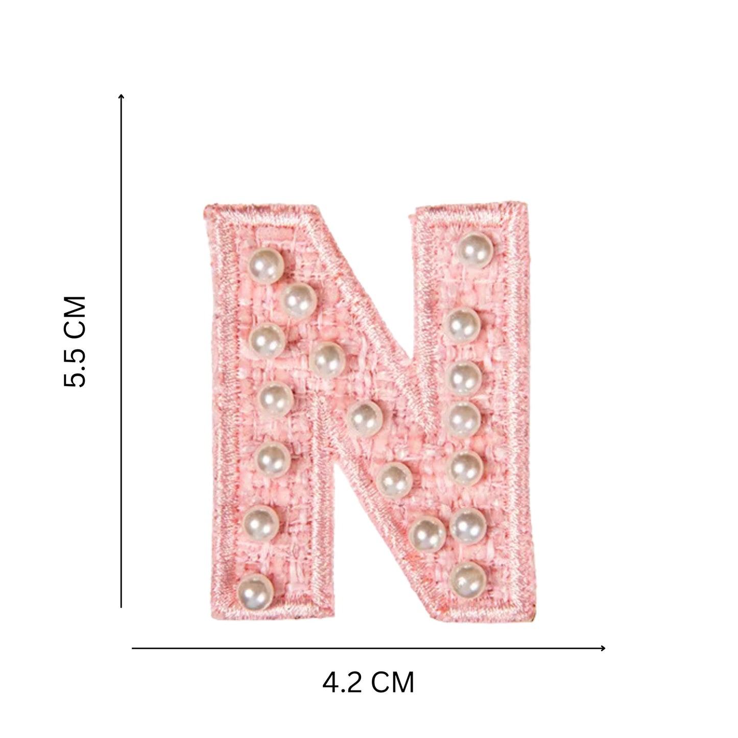 Premium Pearl Letter Stick-On Patches – Pastel Pink, Blue & Off-White A–Z for Handbags, Caps & Non-Washable Surfaces