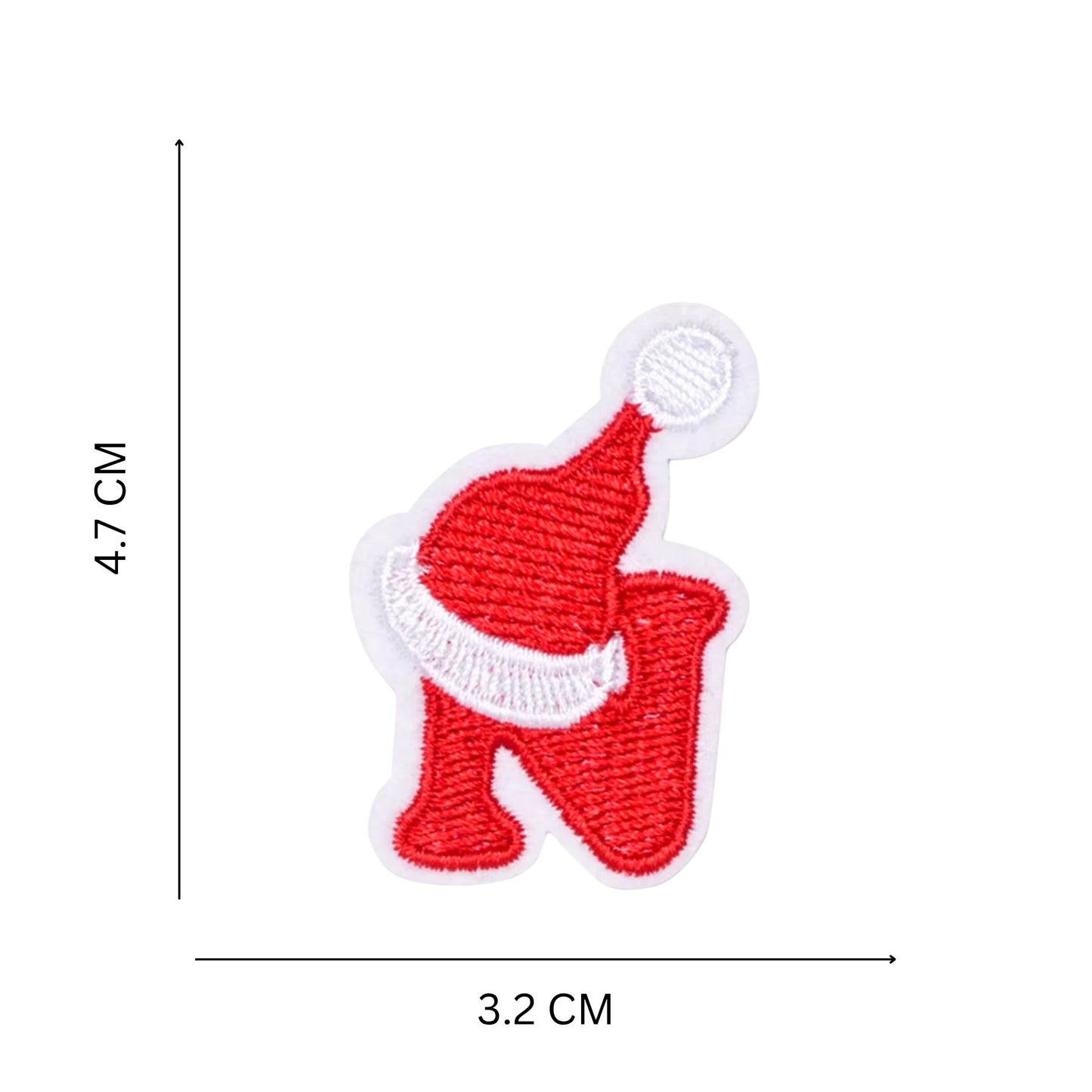 Christmas Iron-On Letter Patches – Red & White Embroidered A–Z Alphabet for DIY Gifts & Decor