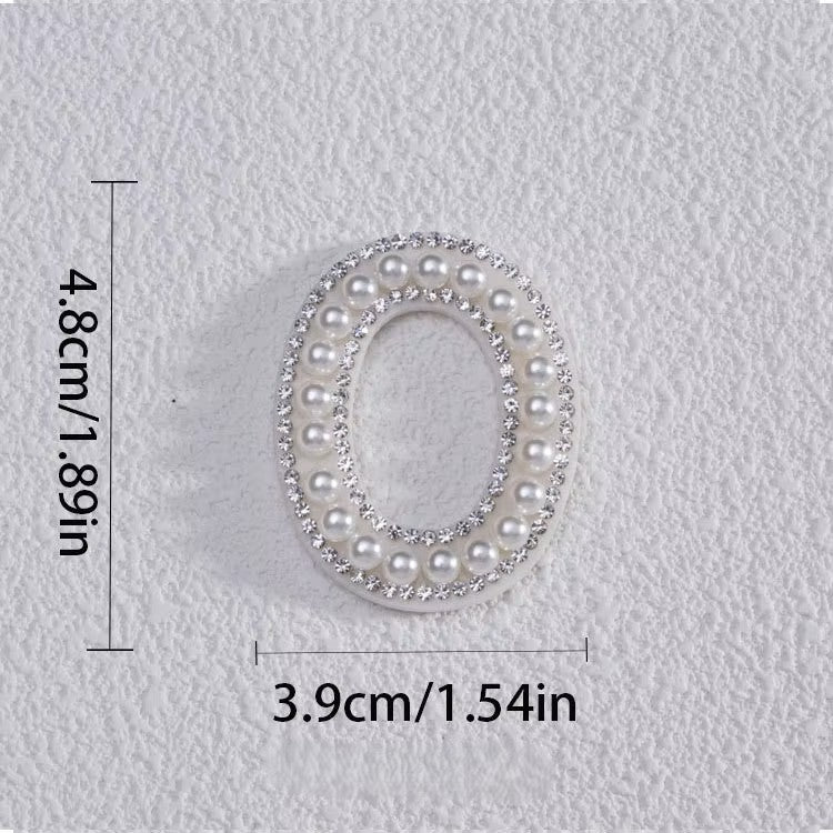 Self-Adhesive 4.5CM Pearl Rhinestone Alphabet Patch – A–Z Fabric Letter Stickers for DIY Bags, Clothes & Decoration