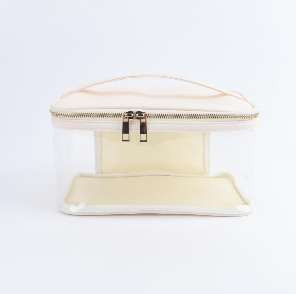 Personalizable Tall Multi-Purpose Clear Pouch – Stylish, Functional, and Customizable with Our Patches and Fun Details