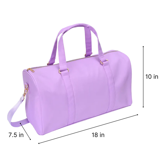 Nylon Duffle Bag – Spacious and Versatile, Personalizable with Letter and Fun Patches ''Lavender''