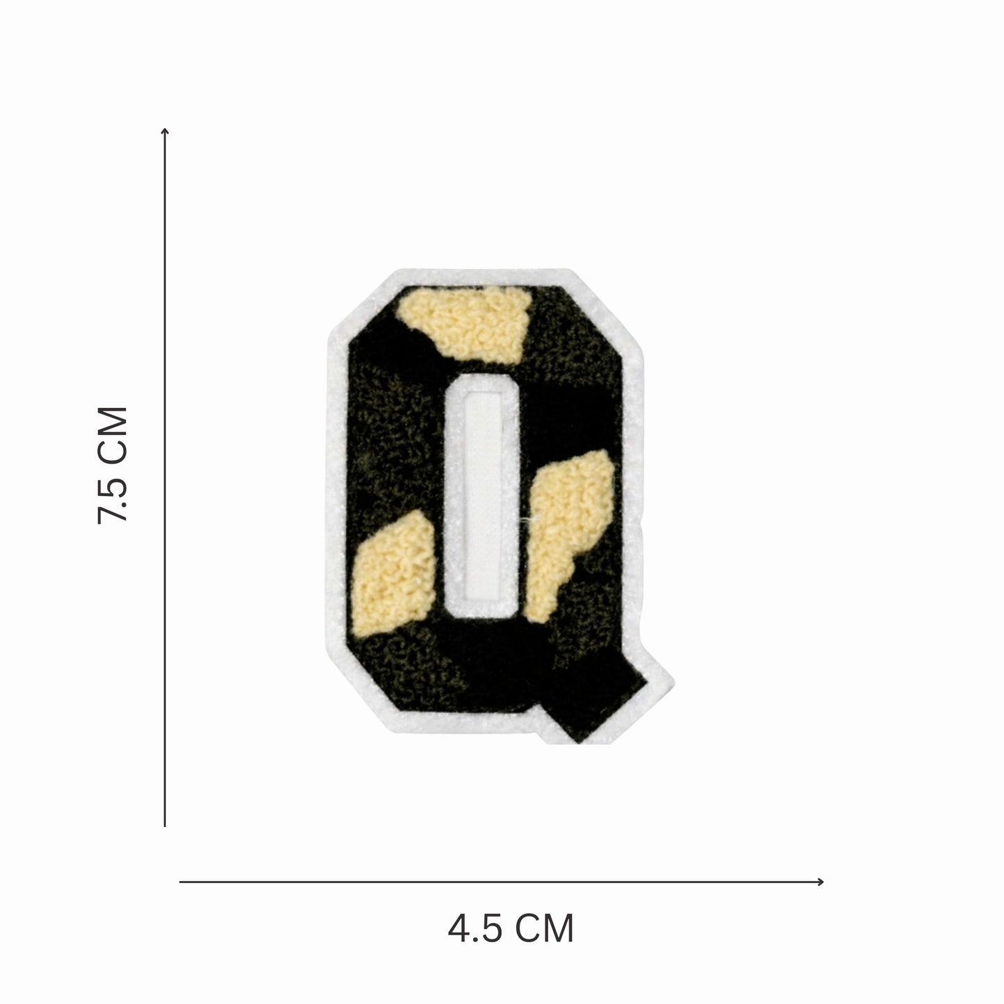 Camouflage Alphabet Iron-On Letter Patch, Green Black & Beige