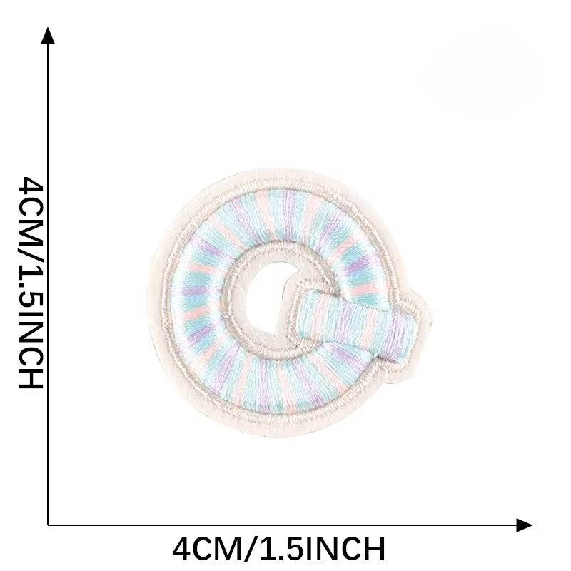 Iron-On Pastel Blue Letter Patch – 4cm 3D Embroidery