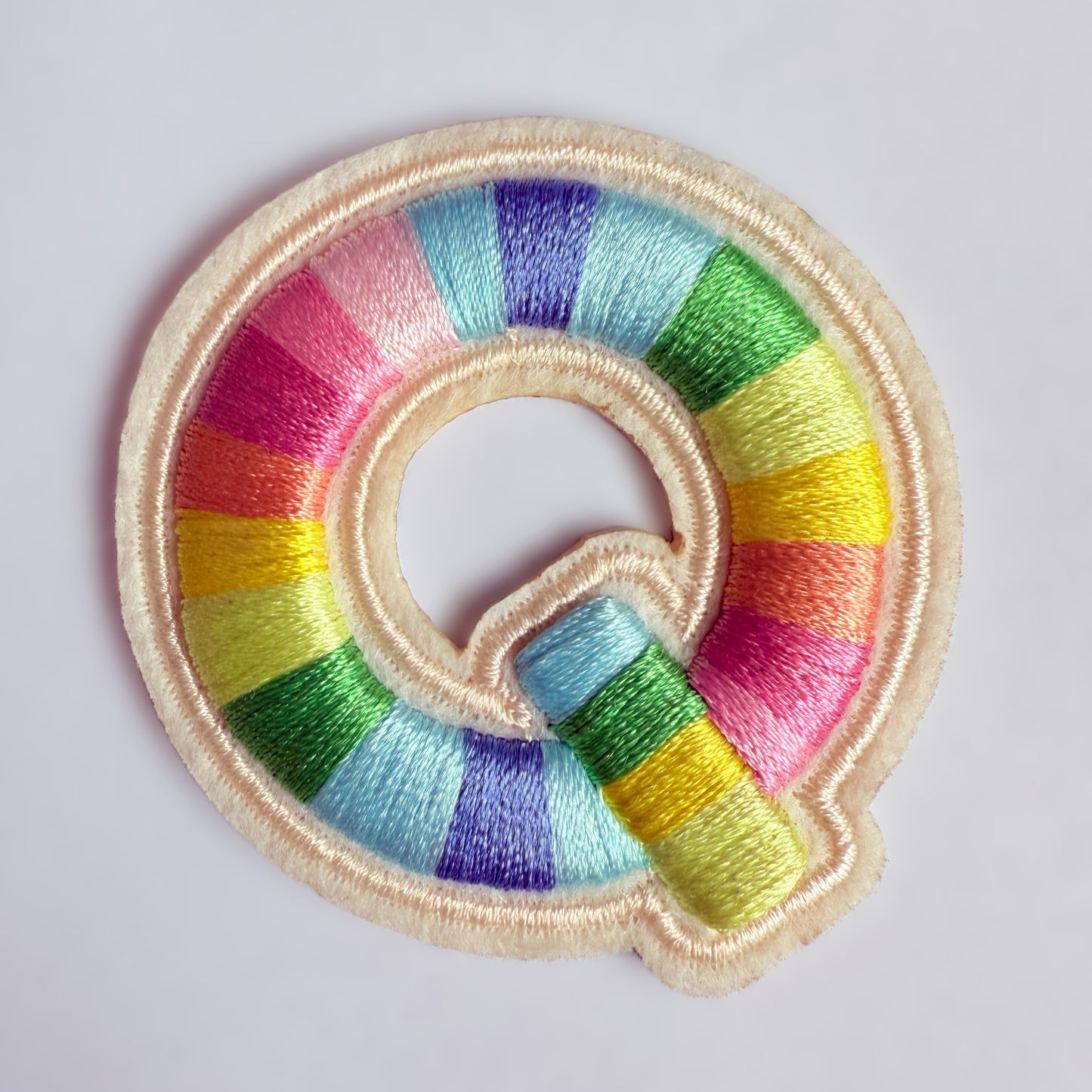 Iron-On/Self-Adhesive Exquisite 3D Stereo Embroidery Colorful Letter Patches, Full Set A-Z, Size 5.5 cm (2.17 inches) approximately