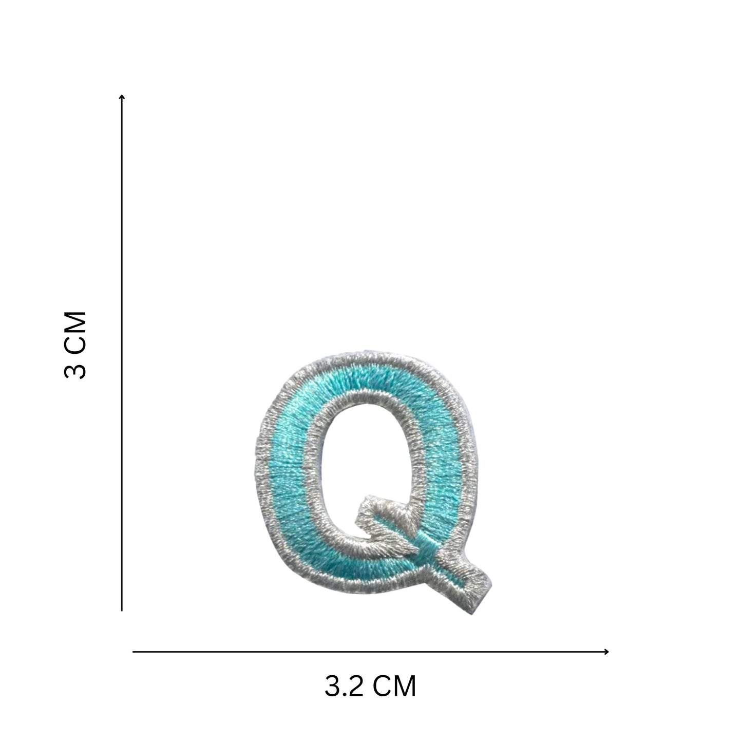 Medium Pastel Letter Patches – 3 cm Embroidered A–Z Iron-On with Silver Border