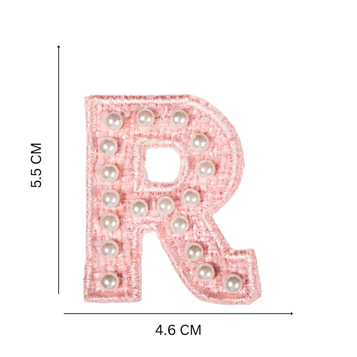 Premium Pearl Letter Stick-On Patches – Pastel Pink, Blue & Off-White A–Z for Handbags, Caps & Non-Washable Surfaces