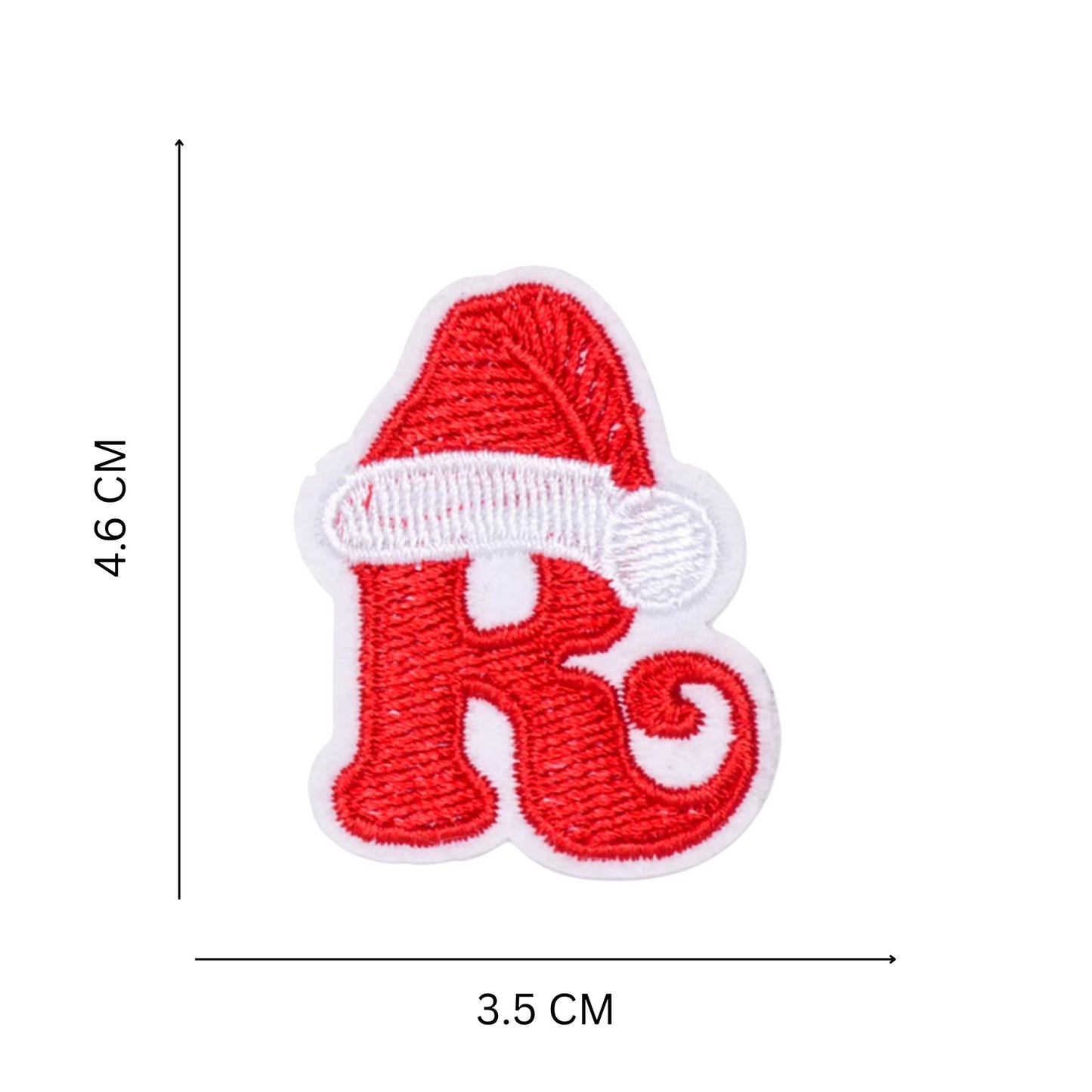 Christmas Iron-On Letter Patches – Red & White Embroidered A–Z Alphabet for DIY Gifts & Decor