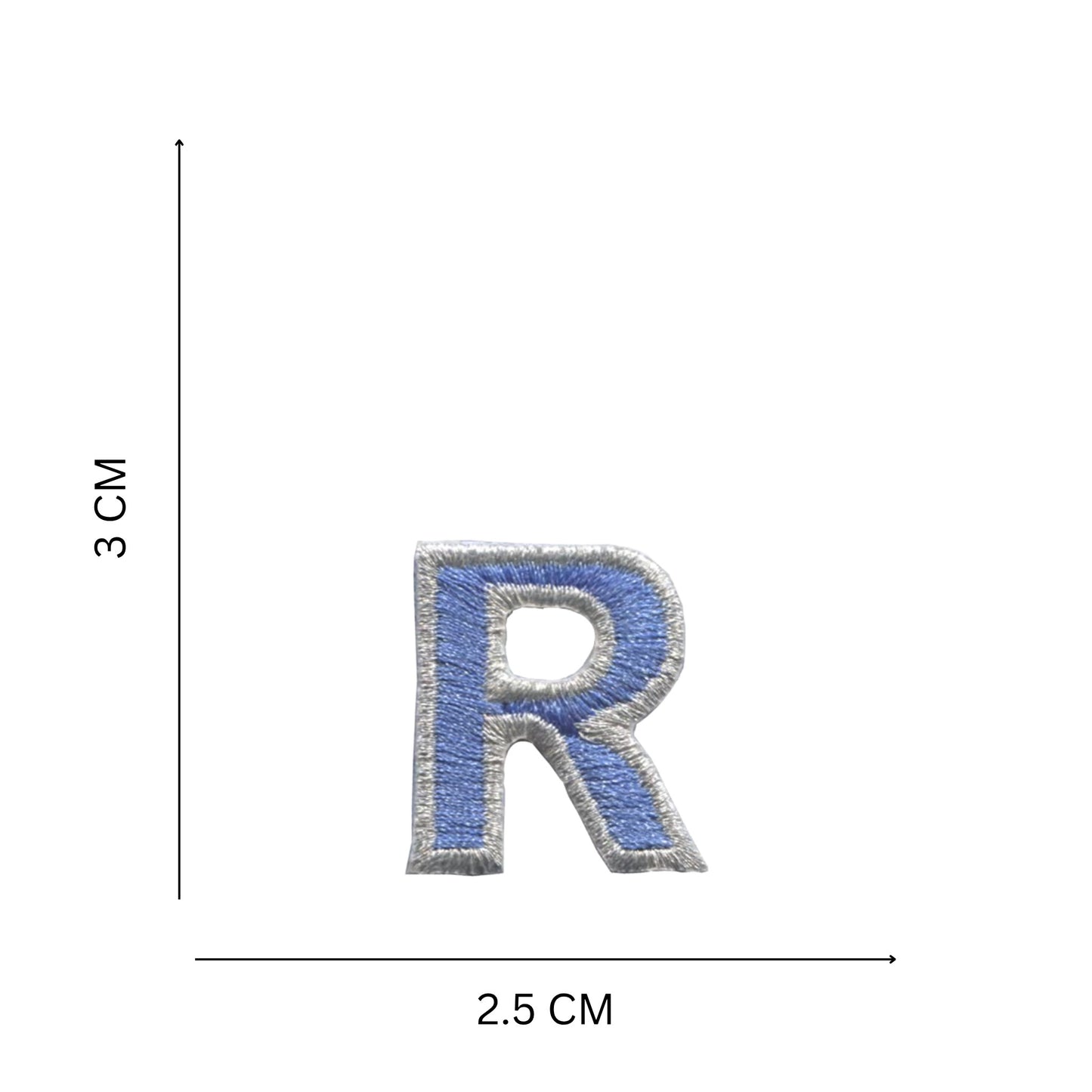 Medium Pastel Letter Patches – 3 cm Embroidered A–Z Iron-On with Silver Border