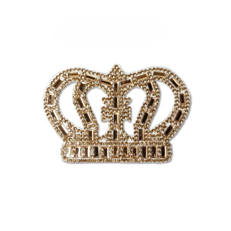 Iron on Patch - Crown Rhinestone, Crystal Crown, Royal Crown, Queen Crown, Princess Crown, DIY Birthday Crown
