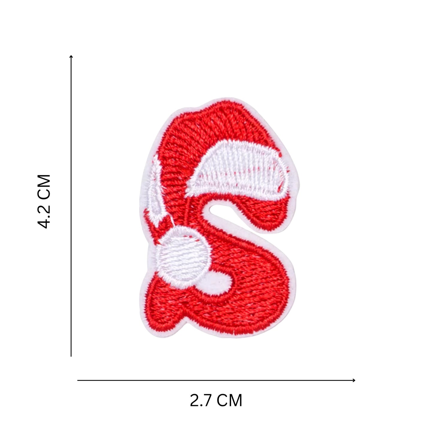 Christmas Iron-On Letter Patches – Red & White Embroidered A–Z Alphabet for DIY Gifts & Decor