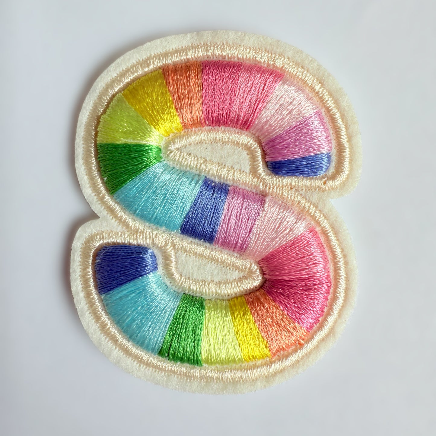 Iron-On/Self-Adhesive Exquisite 3D Stereo Embroidery Colorful Letter Patches, Full Set A-Z, Size 5.5 cm (2.17 inches) approximately
