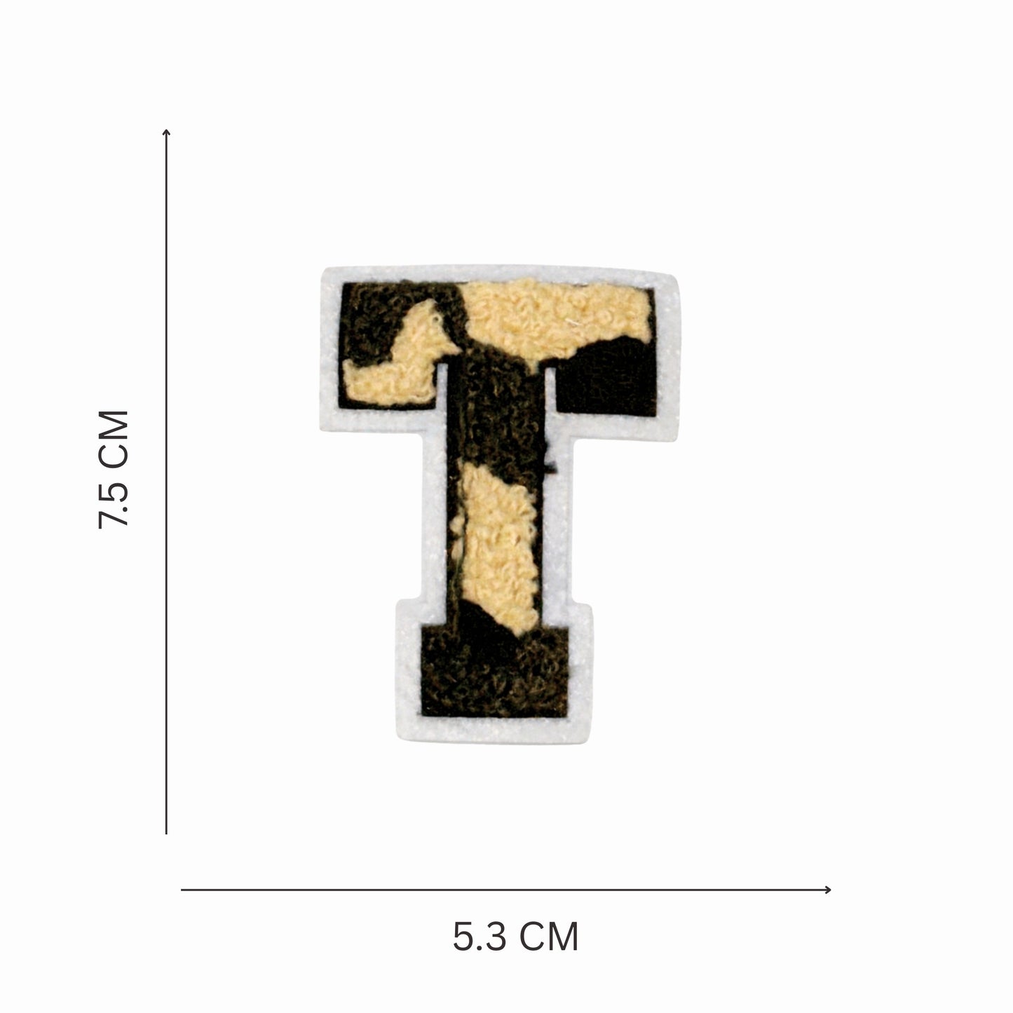 Camouflage Alphabet Iron-On Letter Patch, Green Black & Beige
