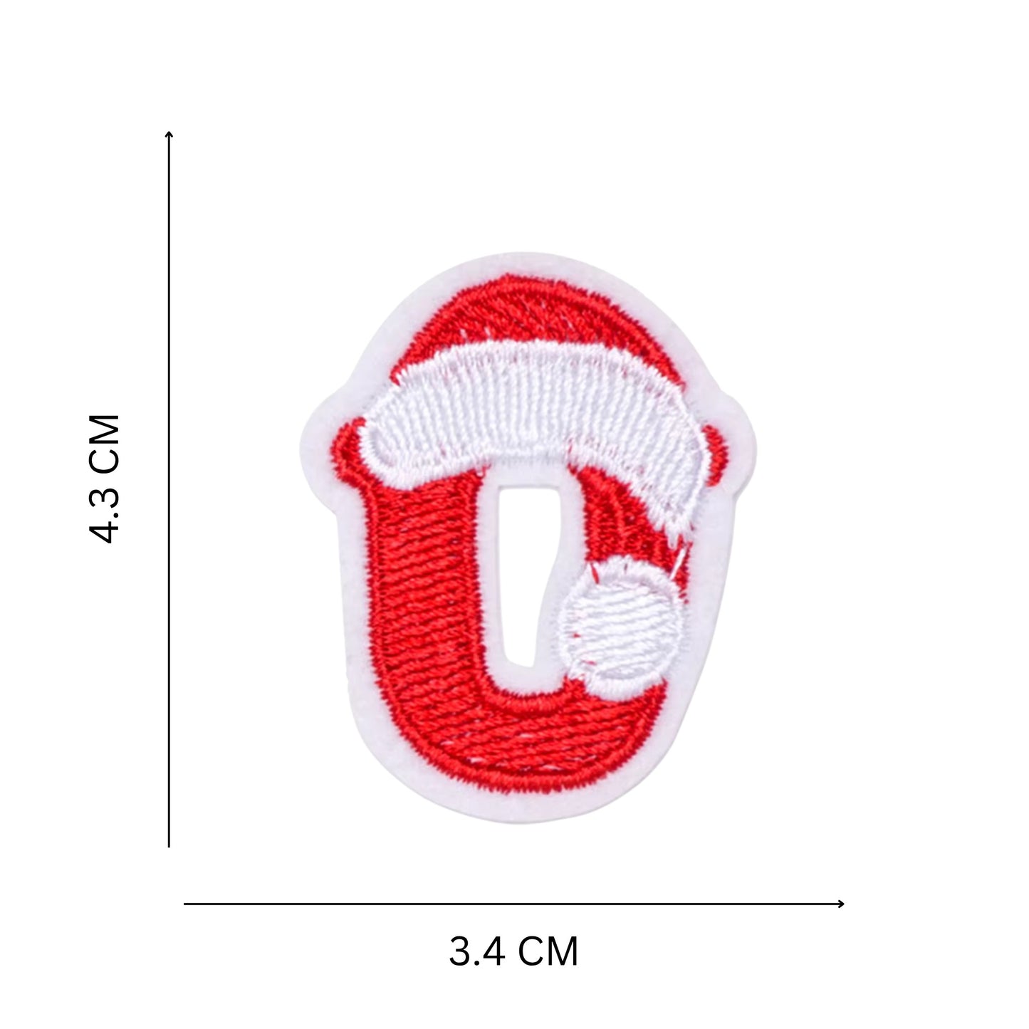Christmas Iron-On Letter Patches – Red & White Embroidered A–Z Alphabet for DIY Gifts & Decor