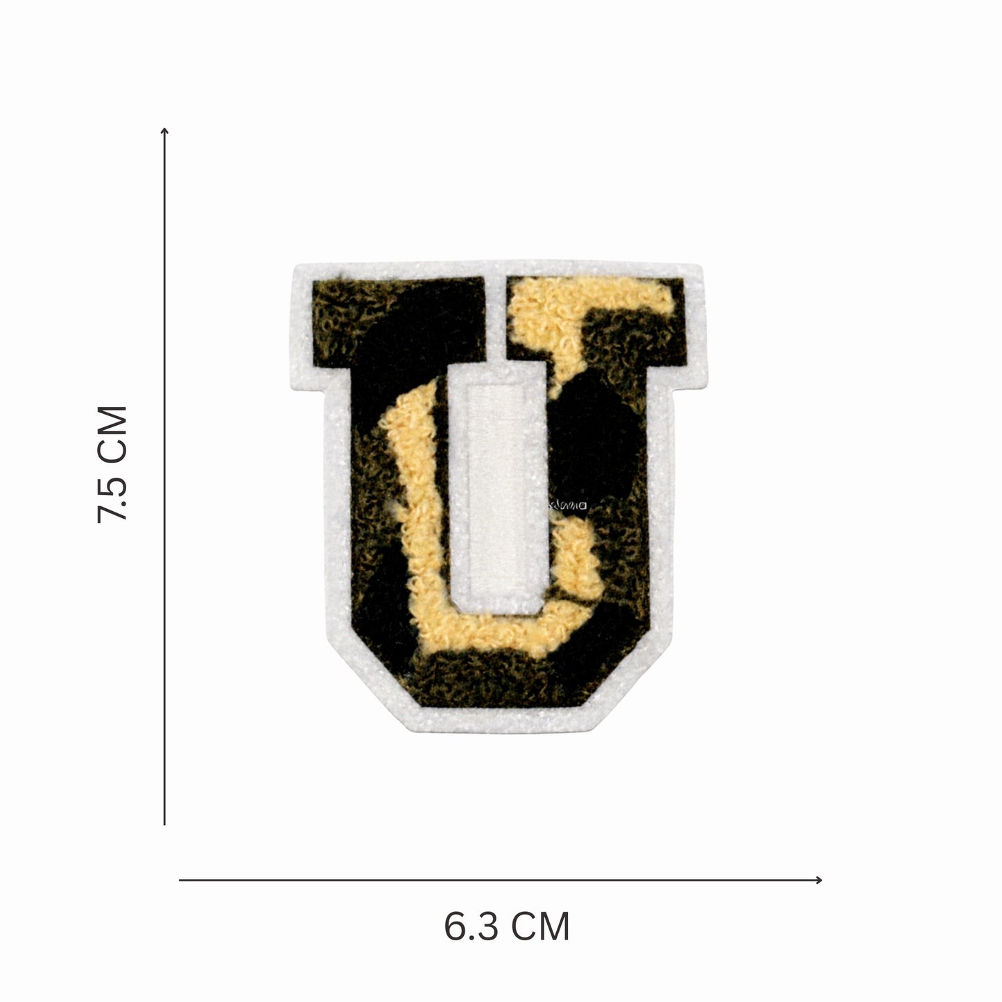 Camouflage Alphabet Iron-On Letter Patch, Green Black & Beige