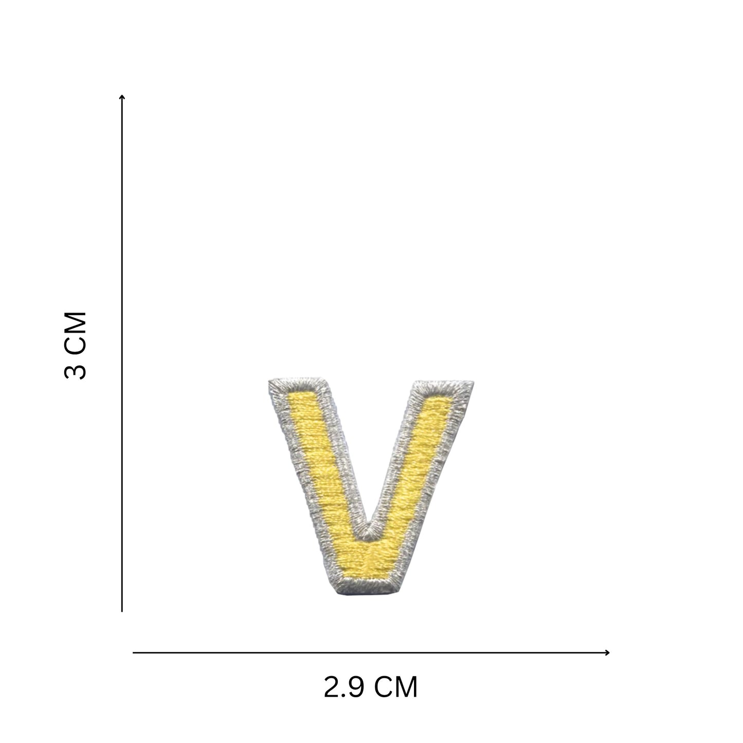 Medium Pastel Letter Patches – 3 cm Embroidered A–Z Iron-On with Silver Border