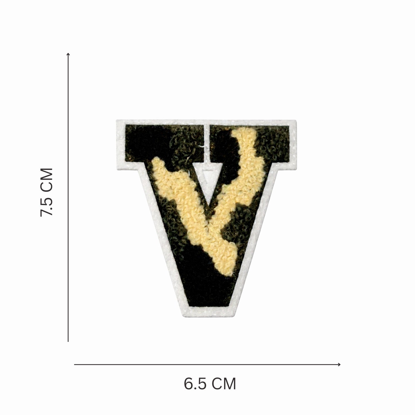 Camouflage Alphabet Iron-On Letter Patch, Green Black & Beige
