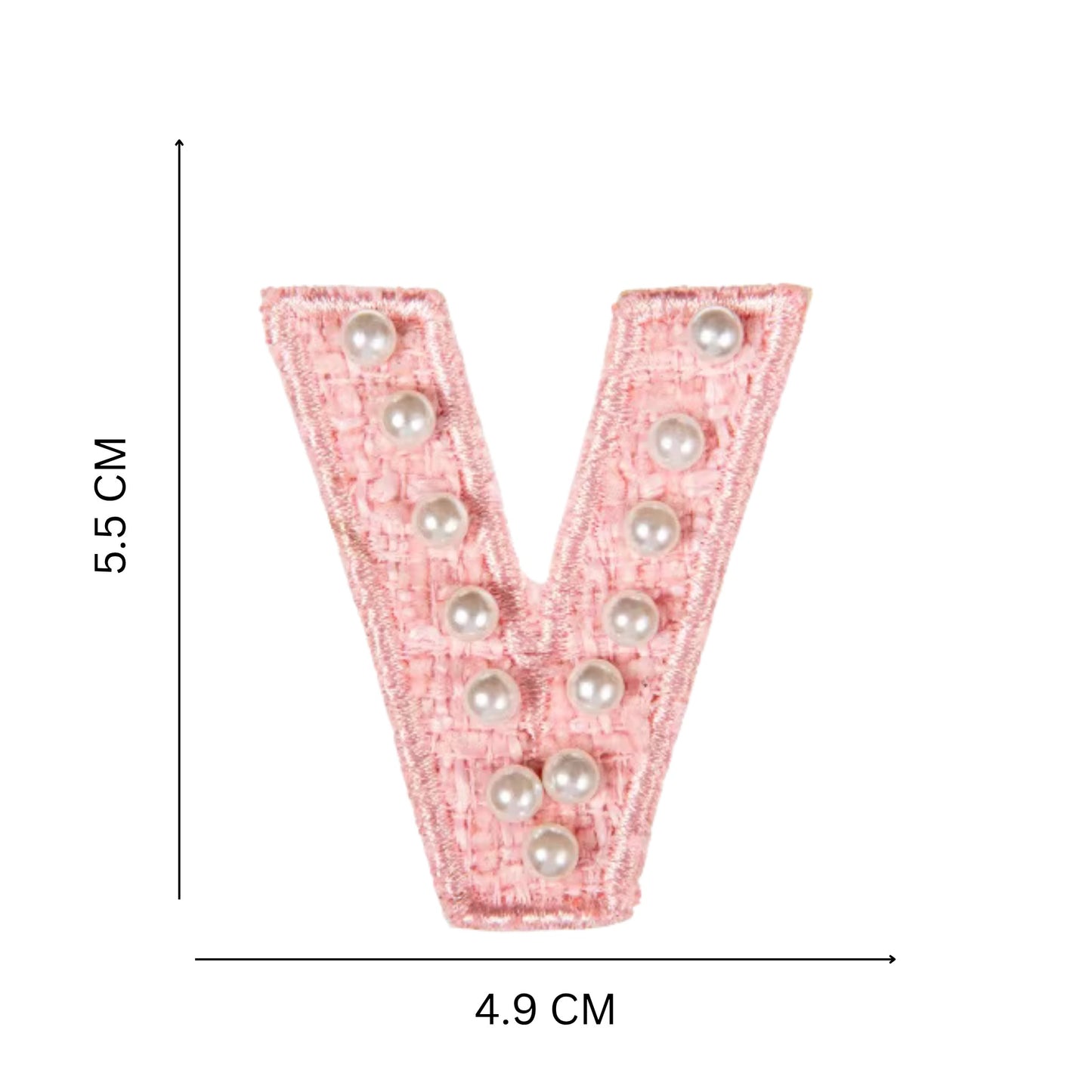 Premium Pearl Letter Stick-On Patches – Pastel Pink, Blue & Off-White A–Z for Handbags, Caps & Non-Washable Surfaces