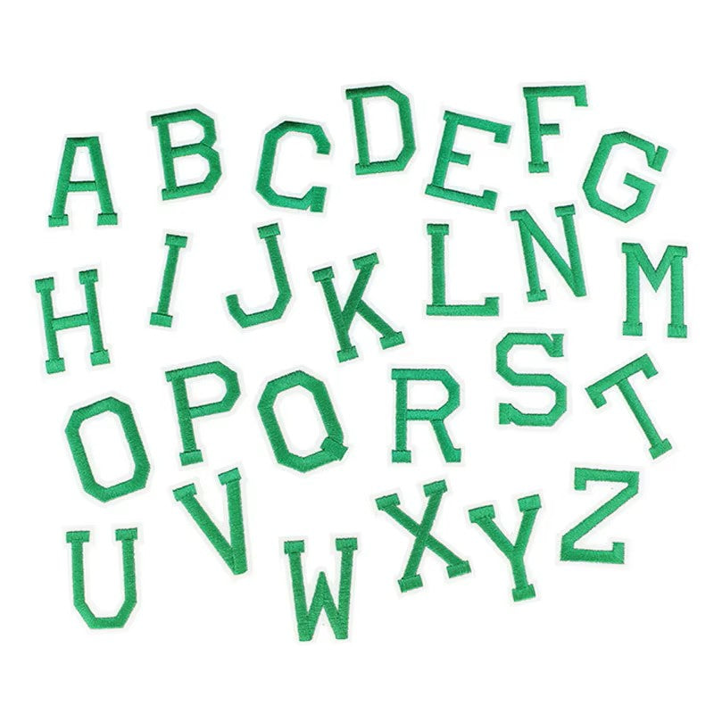Iron On/ Sew On Varsity Letter Patches, Size 5 cm Height - Blue, Green, Pink