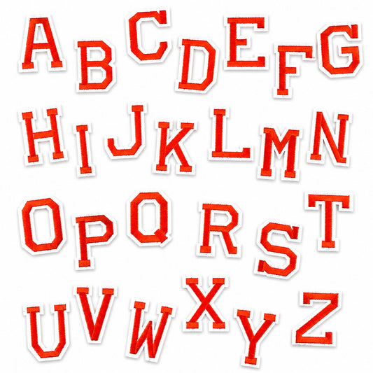 Iron On/Sew On Varsity Letter Patches - Red