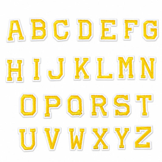 Iron On/Sew On Varsity Letter Patches - Yellow