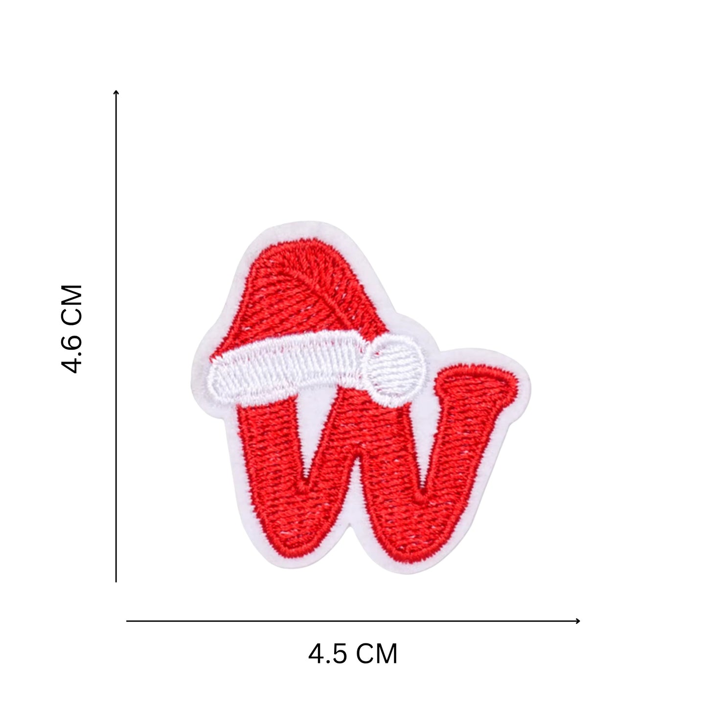 Christmas Iron-On Letter Patches – Red & White Embroidered A–Z Alphabet for DIY Gifts & Decor