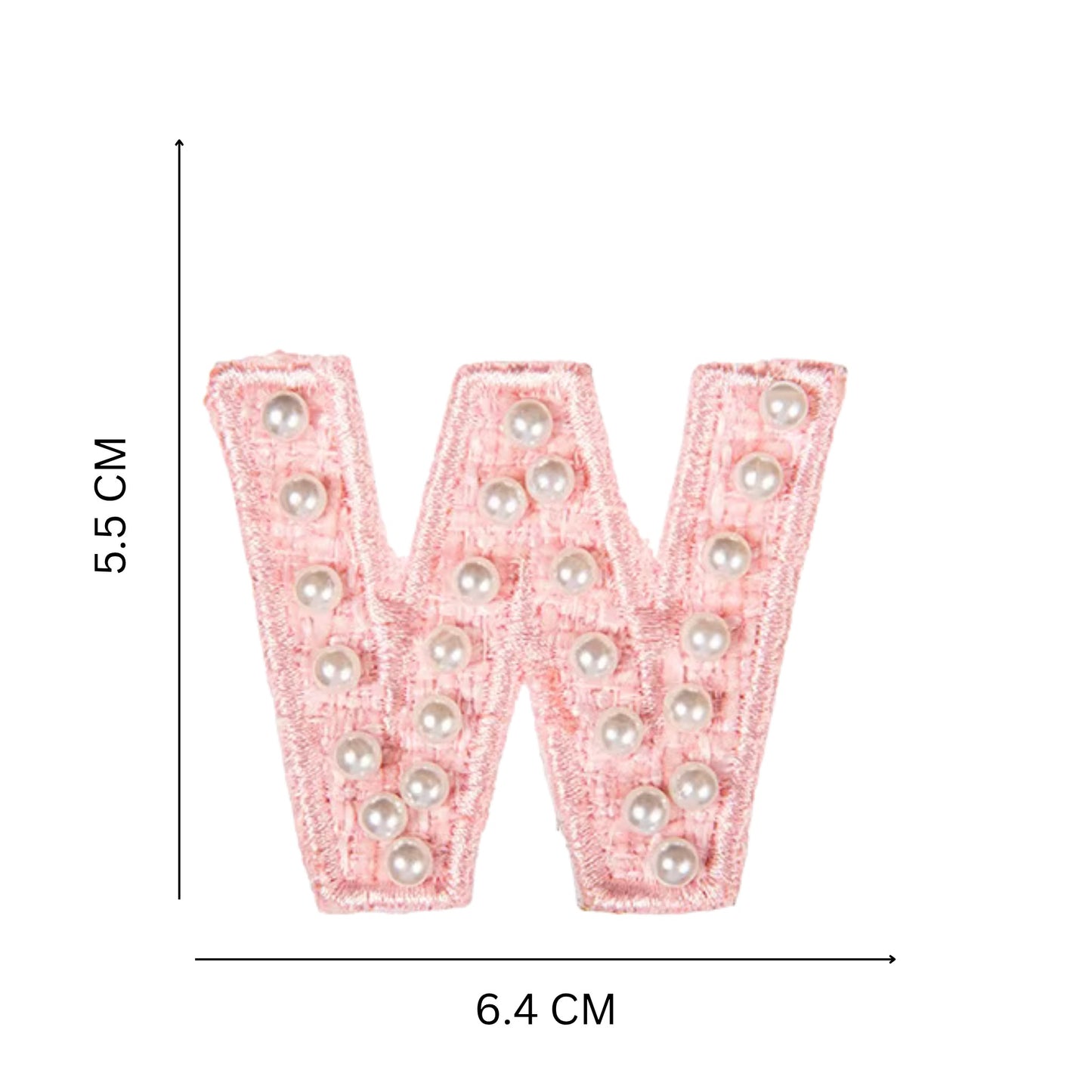Premium Pearl Letter Stick-On Patches – Pastel Pink, Blue & Off-White A–Z for Handbags, Caps & Non-Washable Surfaces