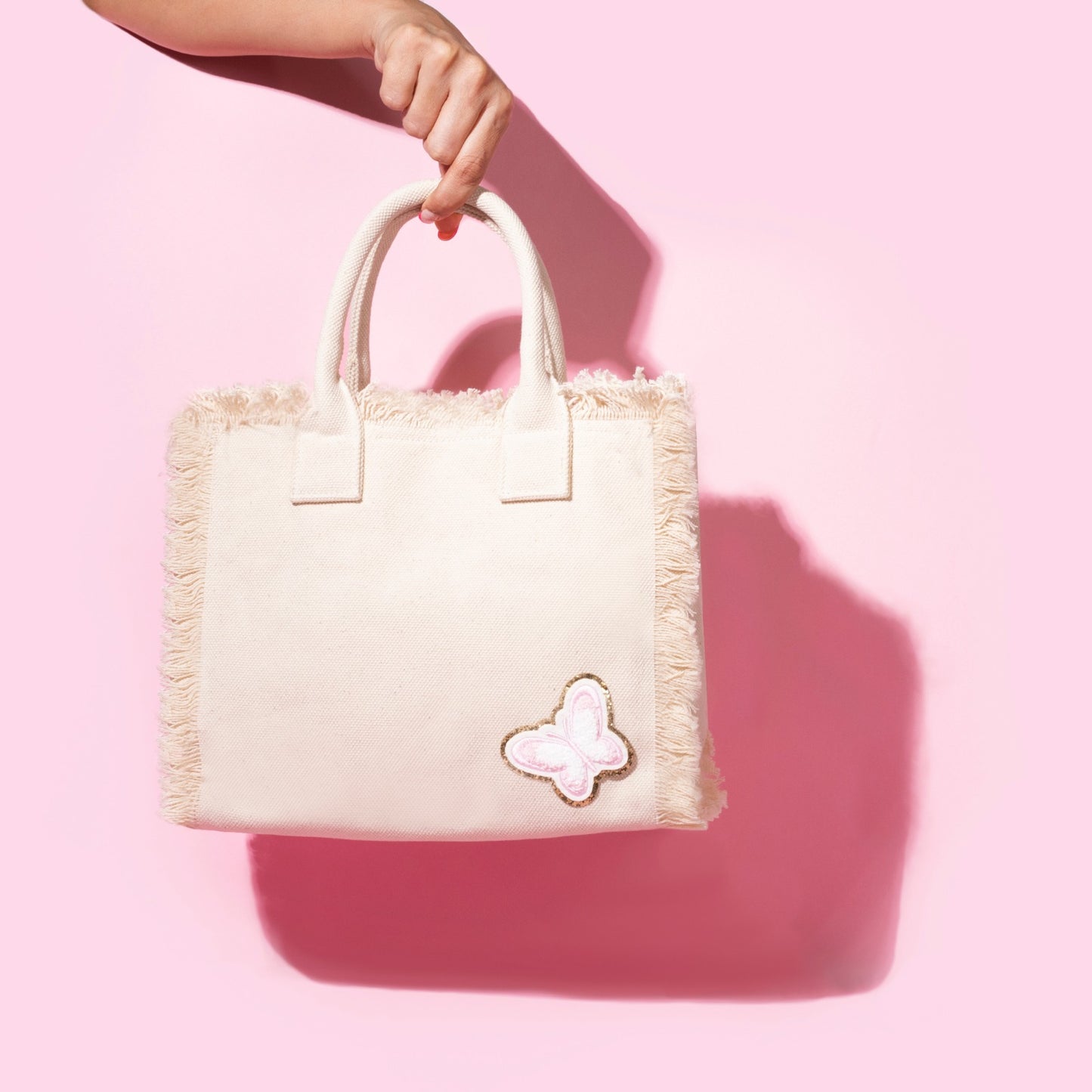 Chic ''Small'' Canvas Tote - Perfect for Beach Days, Picnics, and Everyday Elegance, Personalizable with our selection of patches
