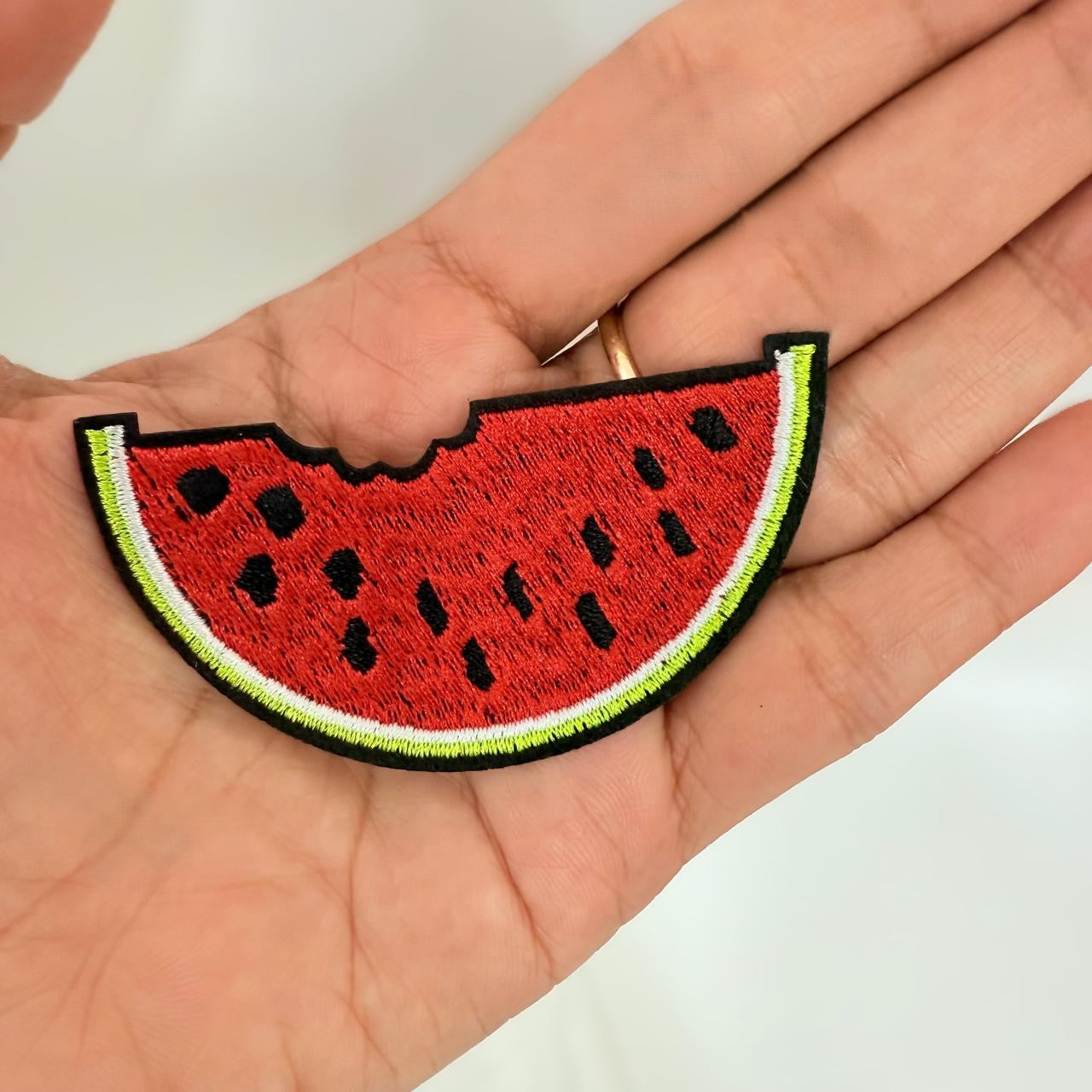 Watermelon Embroidered Iron-On Patch – Cute Fruit Patch for Clothes, Bags & DIY Projects