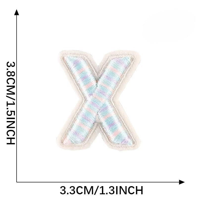 Iron-On Pastel Blue Letter Patch – 4cm 3D Embroidery