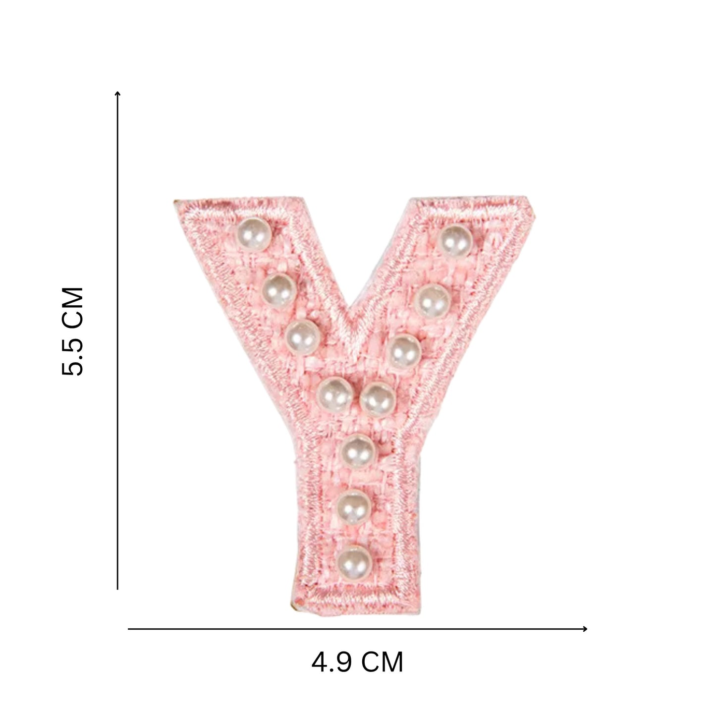 Premium Pearl Letter Stick-On Patches – Pastel Pink, Blue & Off-White A–Z for Handbags, Caps & Non-Washable Surfaces