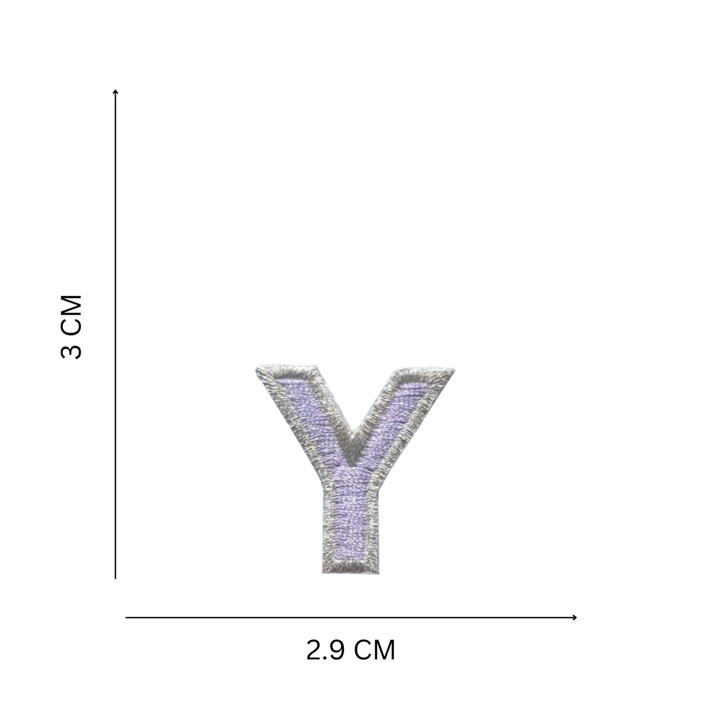Medium Pastel Letter Patches – 3 cm Embroidered A–Z Iron-On with Silver Border