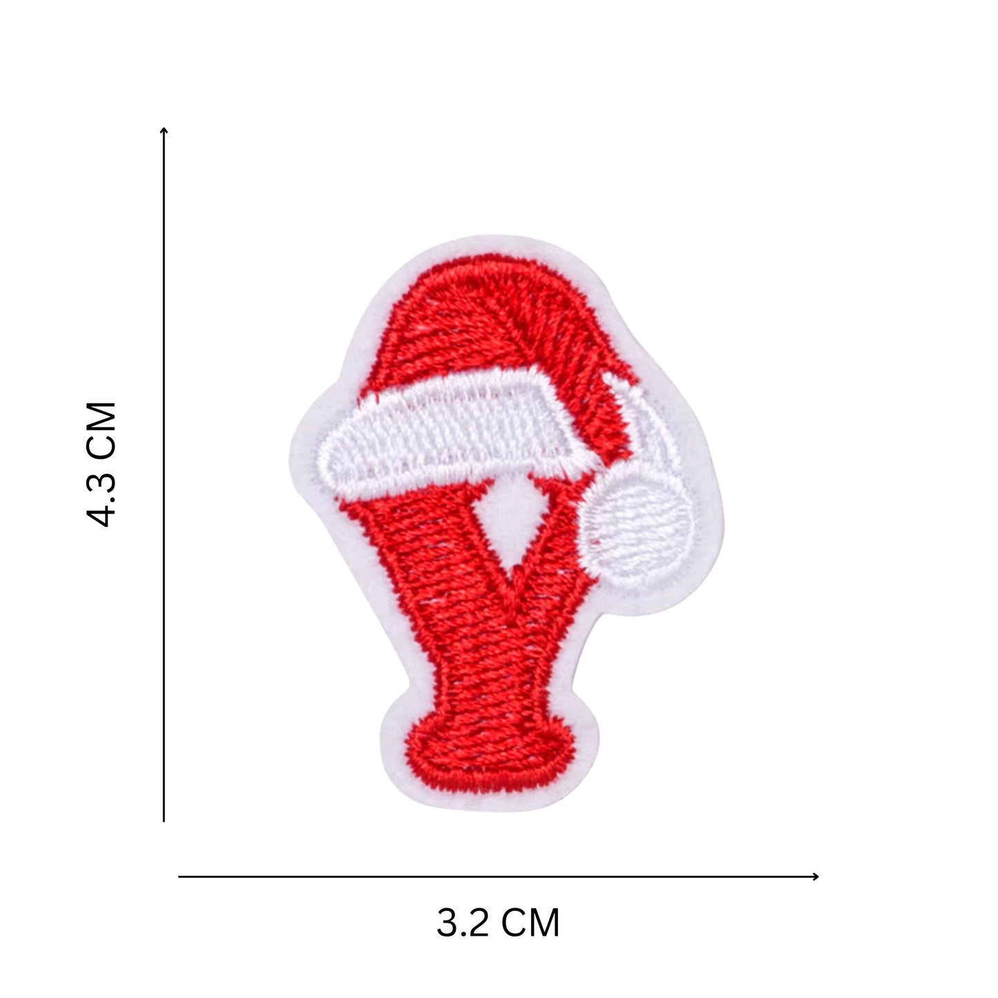 Christmas Iron-On Letter Patches – Red & White Embroidered A–Z Alphabet for DIY Gifts & Decor