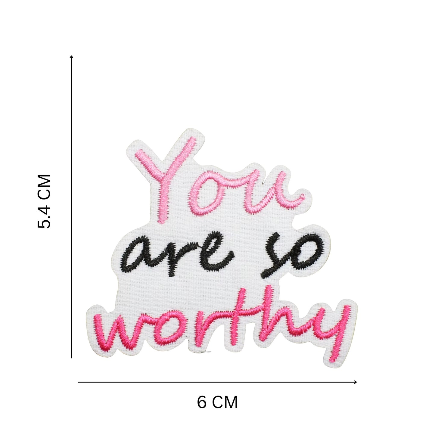 Positive Words Iron-On Embroidered Patches – Uplifting Quote Appliques for Jackets, T-shirts, Tote bags, Jeans, Hats and more