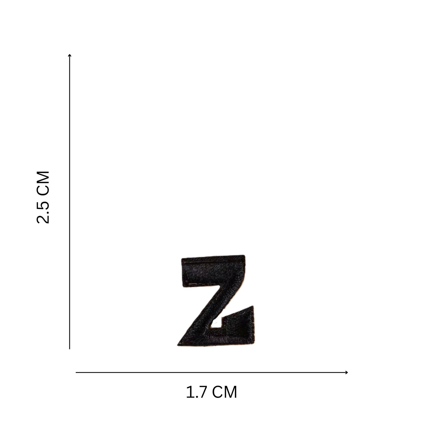 Mini Iron-On Alphabet Patches (A–Z, 2.5 cm) – Rounded Thick Stroke Embroidered Letters in Black, White & Pink