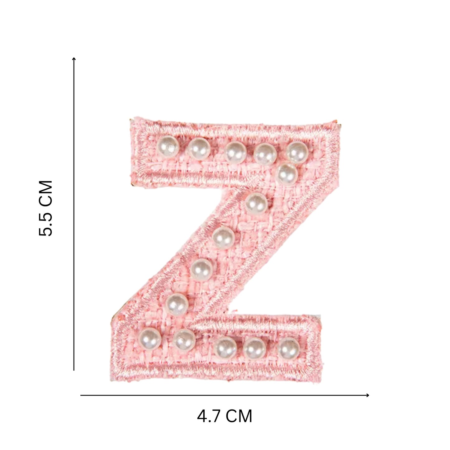 Premium Pearl Letter Stick-On Patches – Pastel Pink, Blue & Off-White A–Z for Handbags, Caps & Non-Washable Surfaces