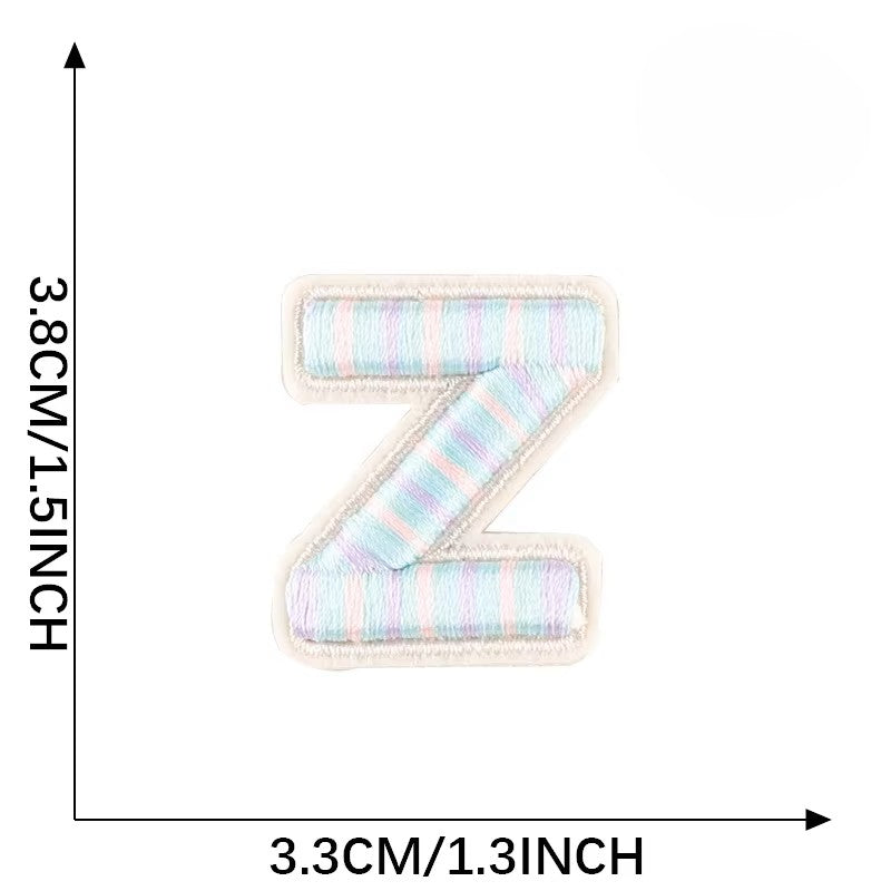 Iron-On Pastel Blue Letter Patch – 4cm 3D Embroidery